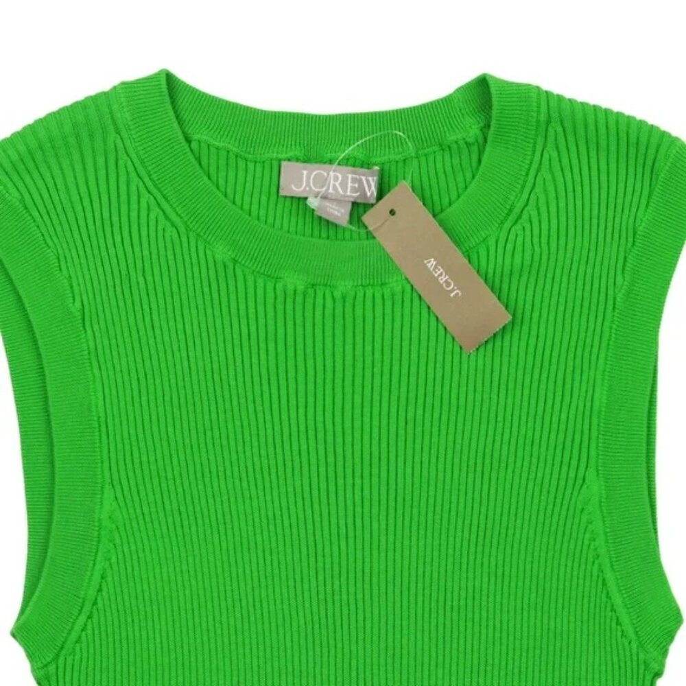 J. Crew Lime Green Ribbed Ruffle Hem Tank - Picture 5 of 6